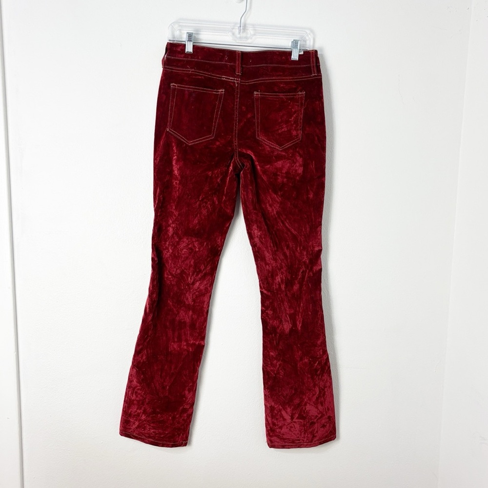 Y2K Grunge Madden Girl Red Crushed Velvet Bootcut Pants Western Edgy Glam Sz 5 - Picture 2 of 10